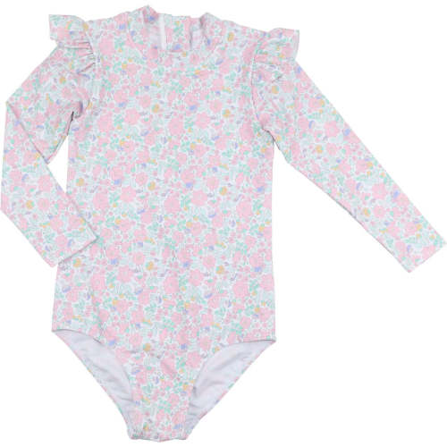 Floral Lycra Long Sleeved Swimsuit