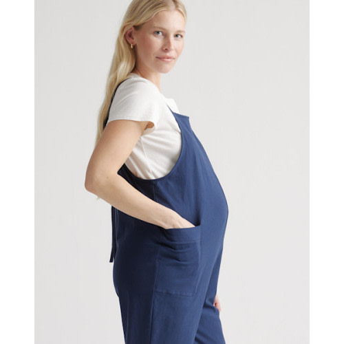 Organic Cotton Maternity Overalls in Rust