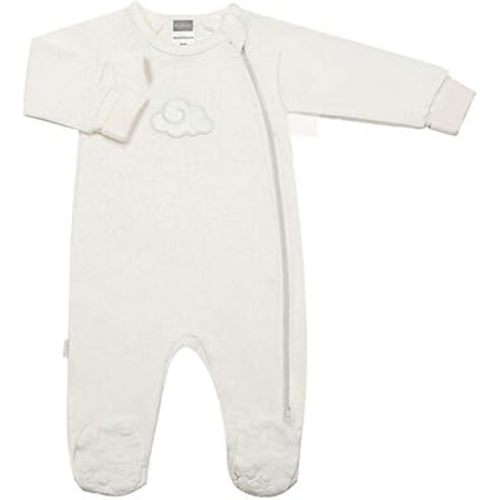 Kushies Baby Classic Cotton Side Zip Sleeper (Preemie, Ecru Cloud)
