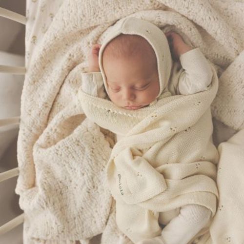 Luxury 100% Organic Cotton Pointelle Baby Receiving Swaddle Blanket for Infants Boys and Girls