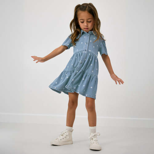 Daisy Denim Button Down Dress | Little Sleepies