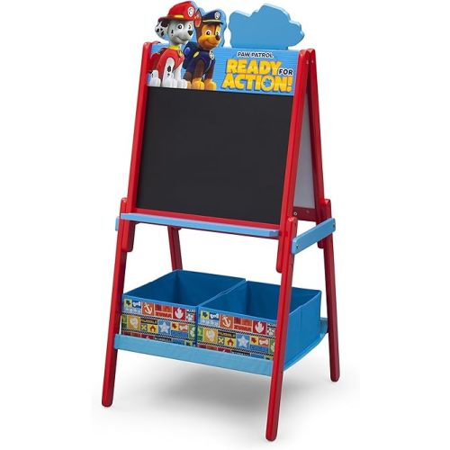 Delta Children Wooden Double-Sided Kids Easel with Storage -Ideal for Arts & Crafts, Homeschooling and More - Greenguard Gold Certified, Nick Jr. PAW Patrol