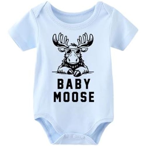 Baby Twins Bodysuit Baby Moose Newborn Cute Outfits Toddler Boy Girl Romper Set
