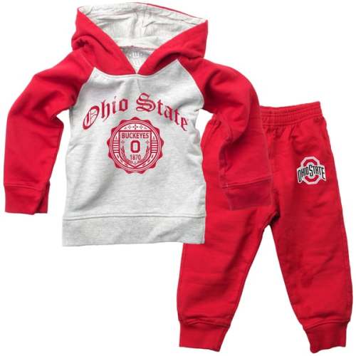 Ohio State Buckeyes Wes & Willy Infant Raglan Hoodie and Sweatpants Set - Scarlet