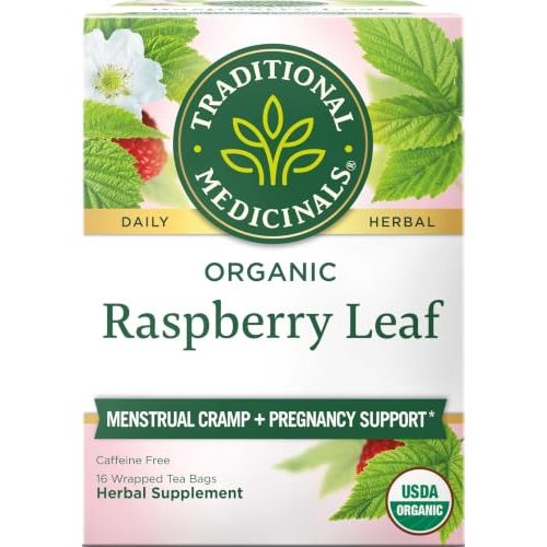 Traditional Medicinals Tea, Organic Raspberry Leaf, Eases Menstrual Cramps, Supports a Healthy Pregnancy, 16 Tea Bags