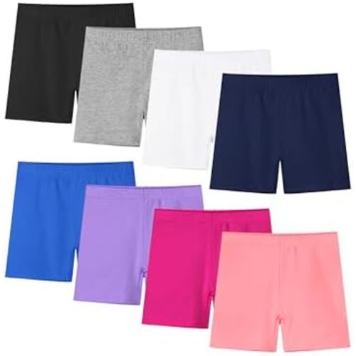 Resinta 8 Pack Baby Toddler Girls Cotton Bike Shorts Kids Safety Under Dress Dance Shorts
