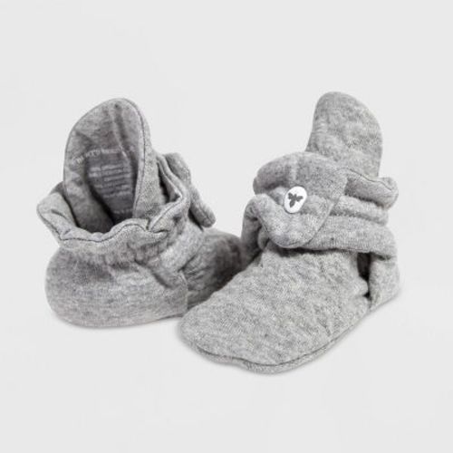 Burt's Bees Baby® Quilted Bee Organic Cotton Booties - Gray 0-3m