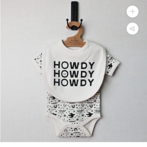 Morgan Lacey Hart Ranch Hand Baby Bodysuit & Bib Set