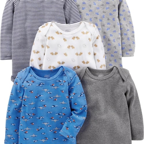 Simple Joys by Carter's Baby-Boys Long-Sleeve Bodysuit Pack of 5Bodysuit