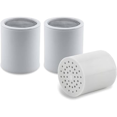 AquaBliss High Output Shower Filter Replacement Cartridge – Reduces Chemicals & Chlorine, Restores pH Balance, Glowing Skin, Strong Nails & Shimmering Hair – 3-Pack (SFC100)