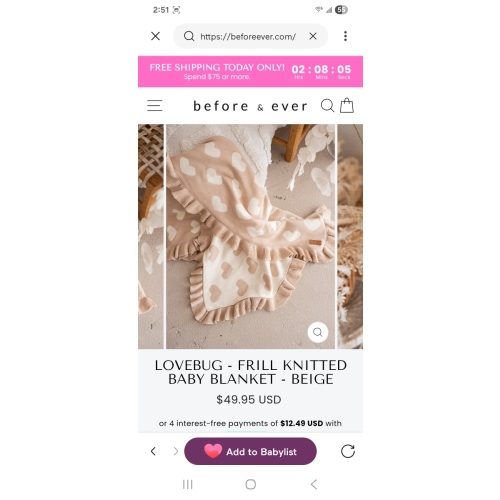 Lovebug - Frill Knitted Baby Blanket - Beige