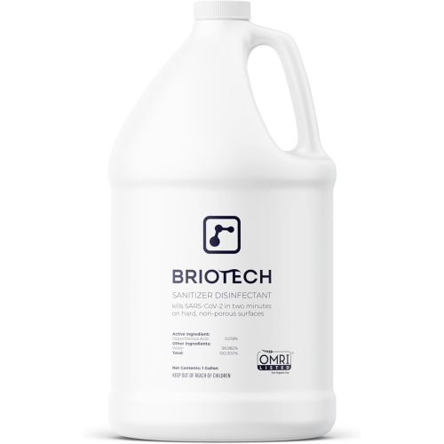 BRIOTECH Sanitizer Disinfectant Hypochlorous, Nursery, 1 Gallon Refill | Kill 99.99% of viruses, bacteria, control mold, eliminate odor, gentle for nursery, play rooms, food contact surfaces