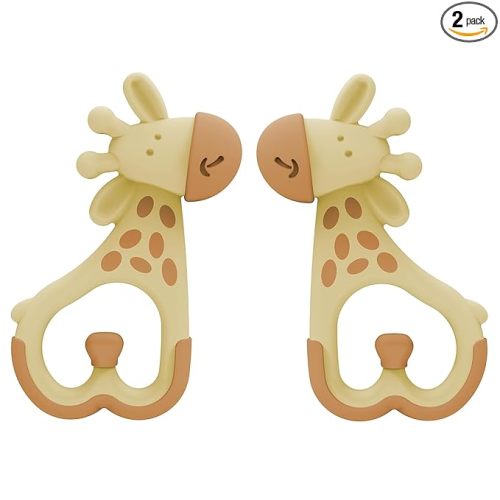 Dr. Brown's Ridgees Giraffe, Massaging Baby Teether, Designed by a Pediatric Dentist, BPA Free, 3m+ (Pack of 2)