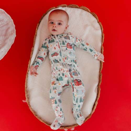 Zip-Up Footie Pajama - Snowy Slopes