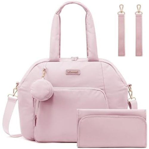 LOVEVOOK Diaper Bag Tote Puffer Baby Diaper Bag, Large Capacity Travel Diaper Tote with Changing Pad, Hospital Gym Bag