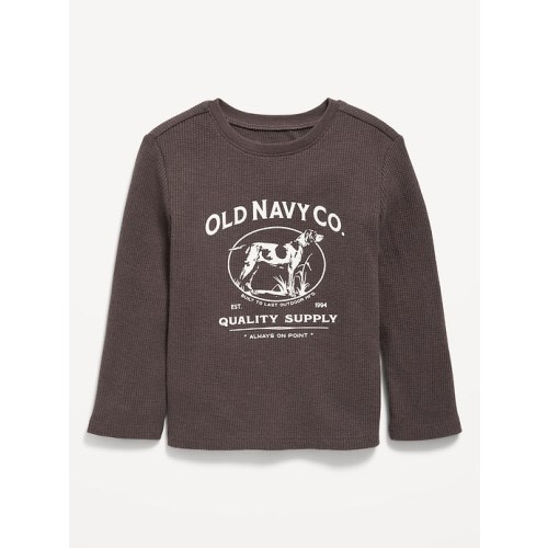 Long-Sleeve Logo-Graphic Thermal Knit T-Shirt for Toddler Boys