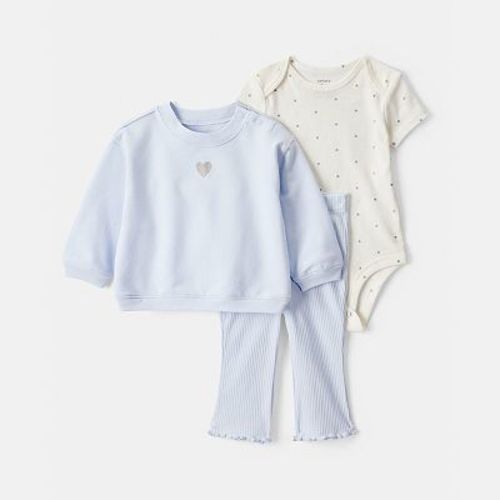 Baby Girls Carter's 3-pc. Heart Print Pullover, Bodysuit & Pant Set