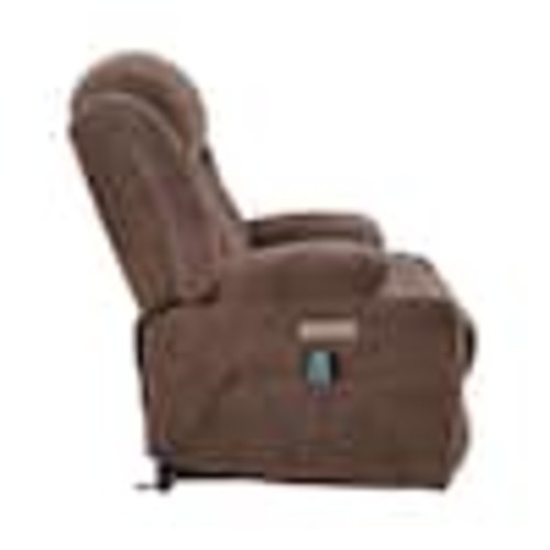 LUE BONA Jupiter Oversized Rust Brown Polyester Power Lift Assist Power Recliner Chair with Massage and Heat for Elderly ZBT-RSBROWN-1