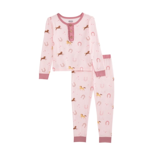Pink Horseshoe Print Toddler Pajamas 9-12M | Mud Pie