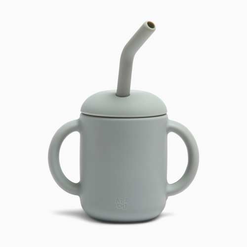 AEIOU Sippy Cup with Straw - Sage
