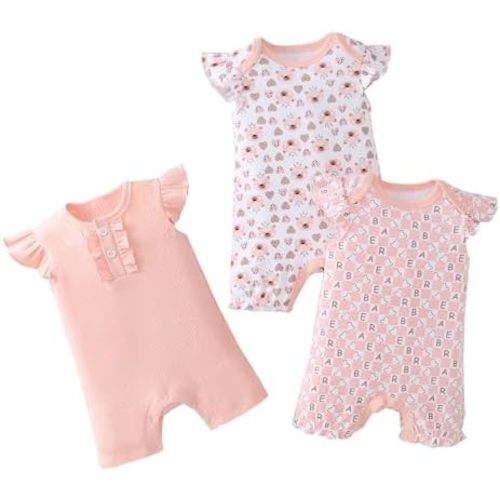 Baby Boy Rompers Short Sleeve Cotton Toddler Rompers Graphic Print Baby Clothes One-Piece Outfit