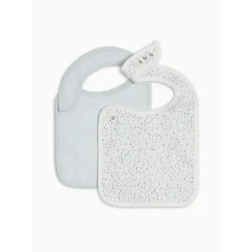 Colored Organics 2-Pack Muslin Bibs - Pinehurst + Powder