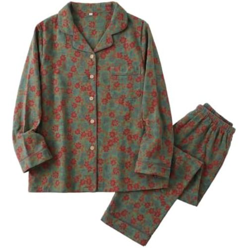 Pajamas Set for Women Floral Breathable Cotton Loungewear 2 Piece Set