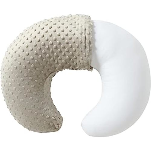 Baby Nursing Pillow and Body Positioner with Premium Slipcover for Breastfeeding for Baby Boys and Girls, Feeding Pillow with Breathable Comfortable Pillowcase (Tidal Foam)