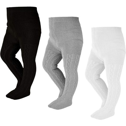 Epeius Baby Girl Tights Thick Cable Knit Leggings Stockings Cotton Pantyhose for Newborn Infant Toddler 3/4/5/6 Pack