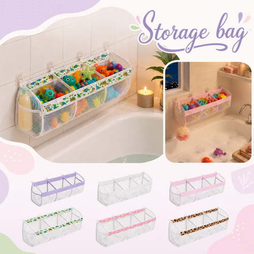 Shower Organizer, Mesh Shower Caddy, Shower Caddy with Hooks, Small Shower Caddy, 25X9X8 Inch White Over Door Hanging 4 Compartment Storage Organizer Includes 4 Adhesive Wall