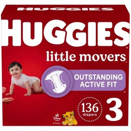 Huggies Little Movers Active Fit Diapers - Size 3 - 136ct