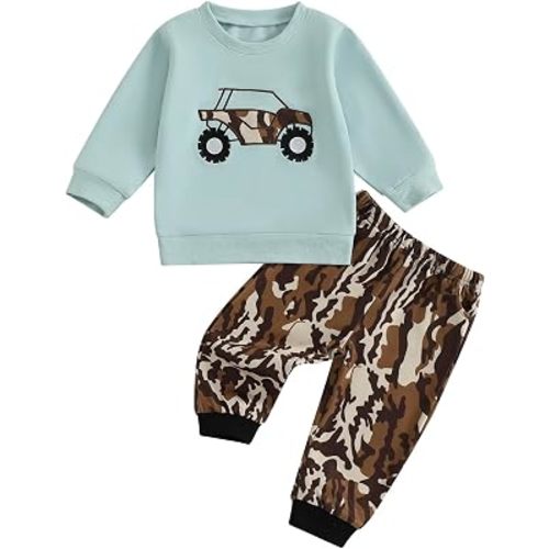 fhutpw Baby Boy Clothes Crewneck Graphic Sweatshirt & Jogger Pants Outfits
