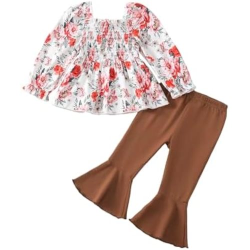 Kucnuzki Baby Girl Clothes Toddler Girl Outfits Fall Winter Long Sleeve T Shirts Top Flare Leggings Pants Kids Clothing
