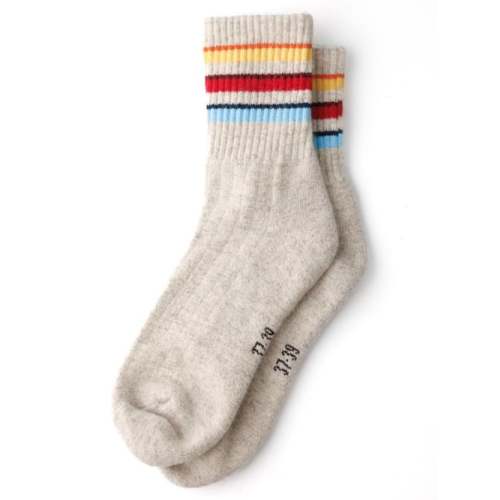 All Sizes Retro Stripe 100% Wool Socks