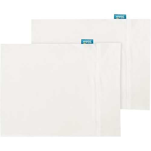 Biloban Organic Cotton Toddler Pillowcase 2 Pack, (Pillowcase Only) Kids Pillowcase for Sleeping Fit Pillow Sized 13"x 18" or 14"x19", Envelope Travel Pillowcase for Girl Boy, Cream
