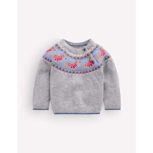 Fair isle Sweater-Grey Marl Puppy