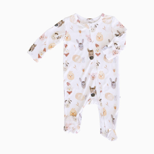 Caden Lane Zipper Footie - Barnyard Buddies, 0-3 M
