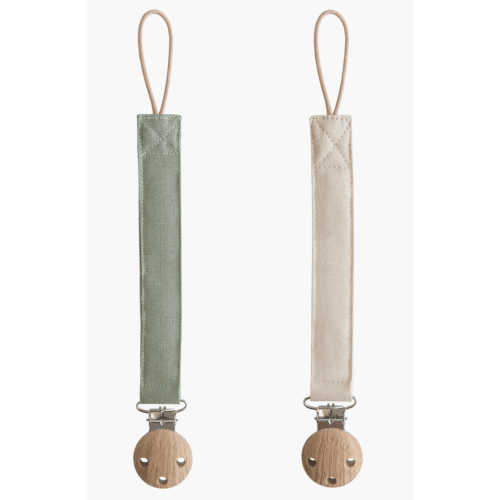 2-Pack Linen Pacifier Clips