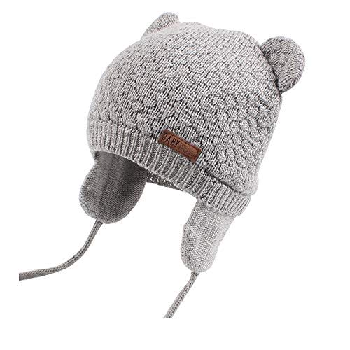 XIAOHAWANG Baby Hat Cute Bear Toddler Earflap Beanie Warm for Fall Winter