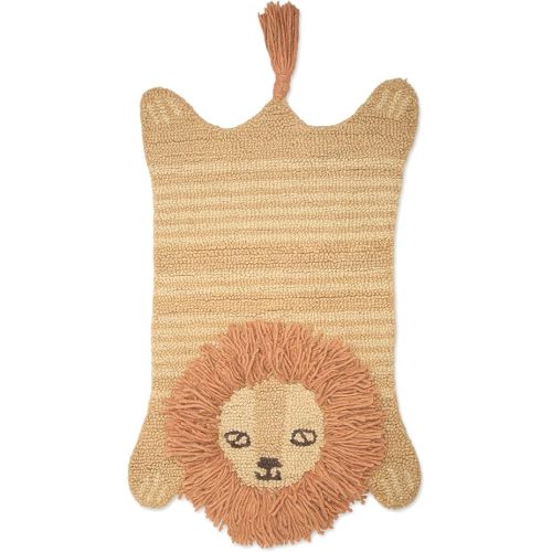 Crane Baby Safari Nursery and Toddler Room Décor, Wool Floor Rug for Boys and Girls, Lion Shape, 23" x 36"