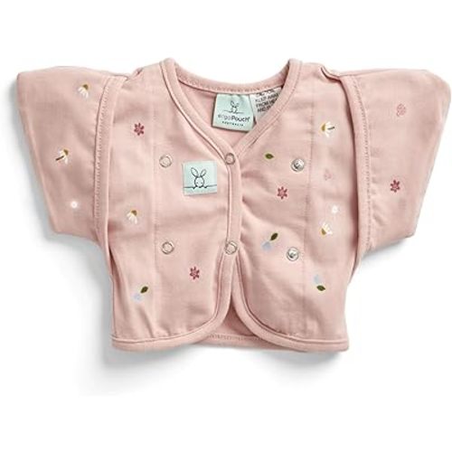 ergoPouch Butterfly Cardi 0.2 TOG – Revolutionary Swaddle Transition Aid w/Arm Pockets, Ideal for Hands-Up Sleeping, Worn Over Swaddle or Sleep Sack, Super Stretchy & Breathable (0–3 Months, Daisies)