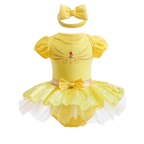 ATAIKU 3M-18M Infant Baby Girls Princess Dress Up Romper Onesie Tutu Dress Bodysuit with Headband Birthday Halloween Christmas Party Dresses