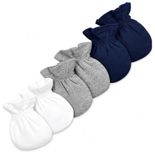 Burt's Bees Baby Unisex Baby Mittens, Infant Scratch Protection Mitts, 3 Pk | Protect Face From Scratching, Stay-On Elasticized Wrist & Stretchy Rib Knit Organic Soft Cotton Keep Little Hands Warm & Cozy