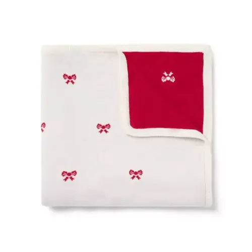 Baby Holiday Red Bow Baby Bow Sweater Blanket by Janie and Jack