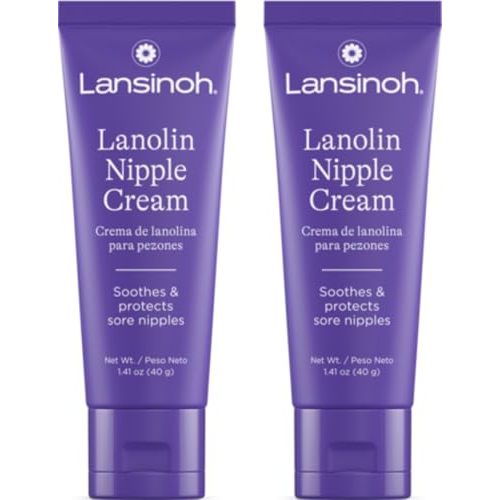Lansinoh Nipple Cream 1.41 Ounces (2 Pack) | Safe for Breastfeeding Baby, 100% Natural Nipple Butter, Breastfeeding Essentials, Postpartum Moms