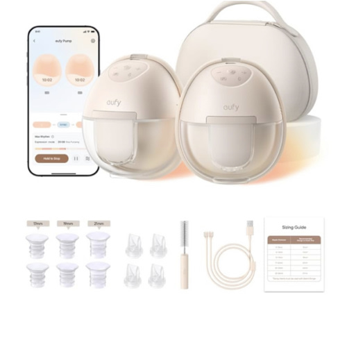 eufy Security Heated Wearable Breast Pump S1 Pro, Slim Hands-Free with Industry-Leading HeatFlow Tech, Wireless Charging Case, App-Controlled OptiRhythm, Hospital-Grade Suction, in-Bra Use