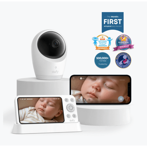 eufy Security Baby Monitor E21 with 4K UHD Camera, 5'' 720p Display 8X Zoom 24/7