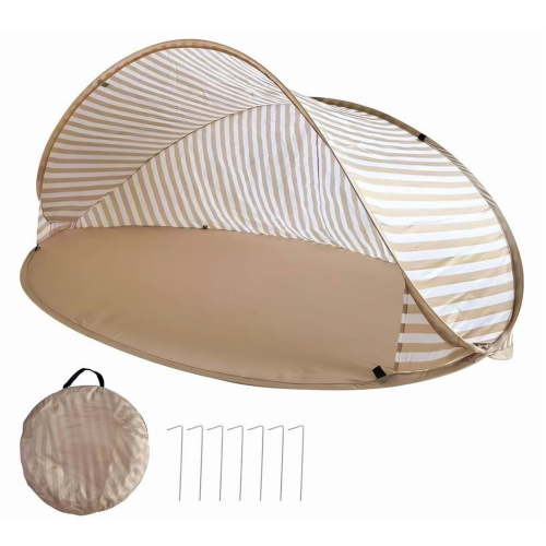 Mauxuk Instant Pop Up Beach Tent Sun Shelter - UPF 50+ UV Protection Windproof Portable Lightweight - Includes Carry Bag & Stakes - Fits 2-3 Adults (70.87×49.21×33.46 In)