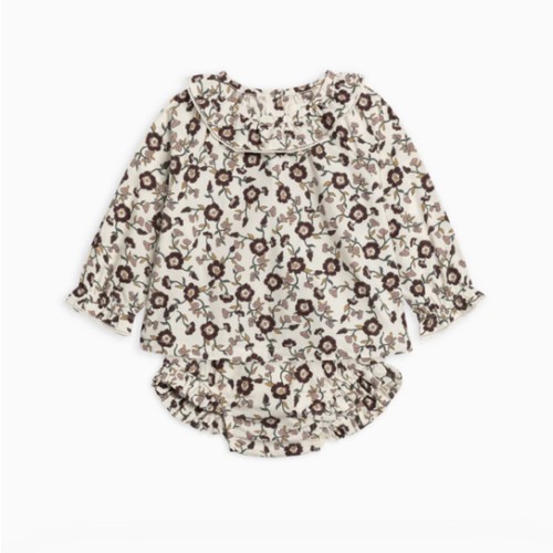 Dorothy Poplin Ruffle Collar Shirt and Bloomer Set