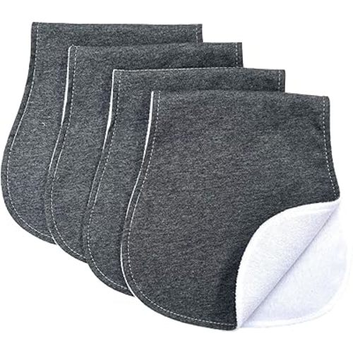 Baby Burp Cloths Baby Burp Set Curved Absorbent and Soft Valuable 4 Pack (Flecked Grey)